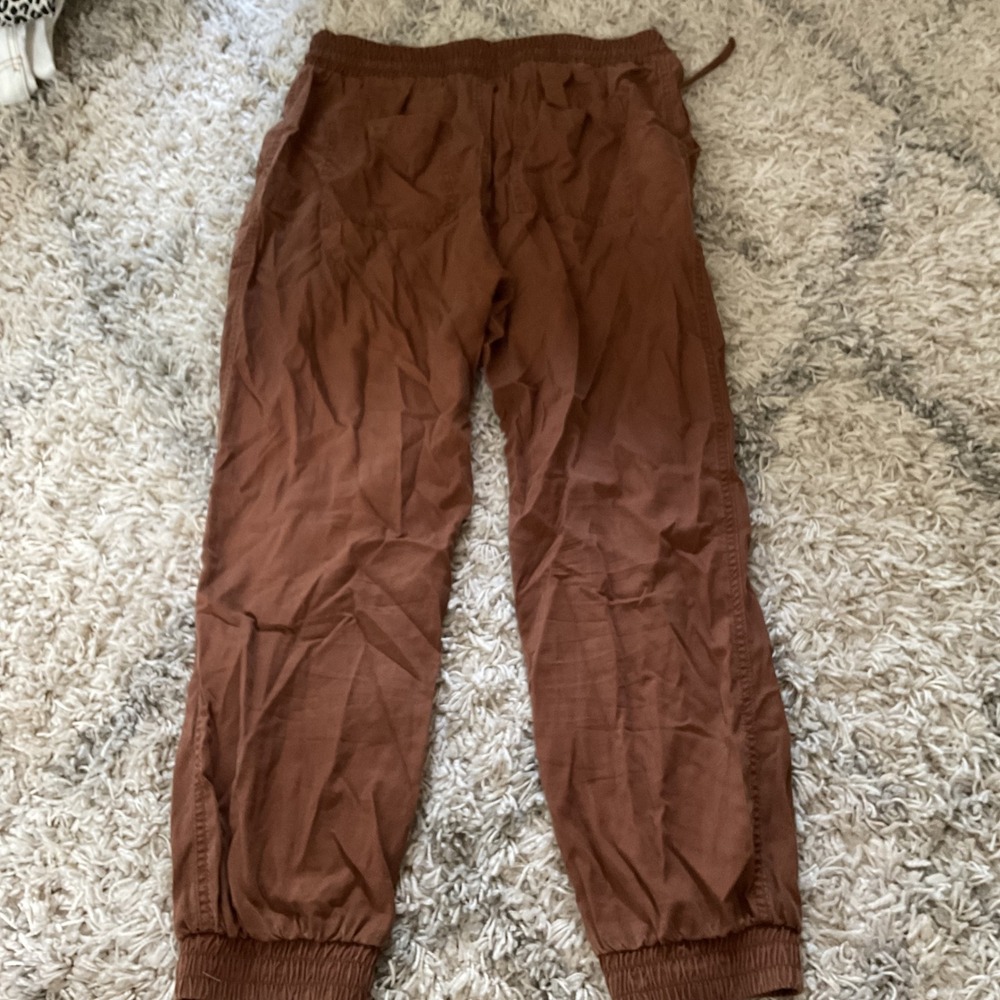 Rust Brown Drawstring Jogger Pants with Pockets Womens Small - Picture 8 of 10